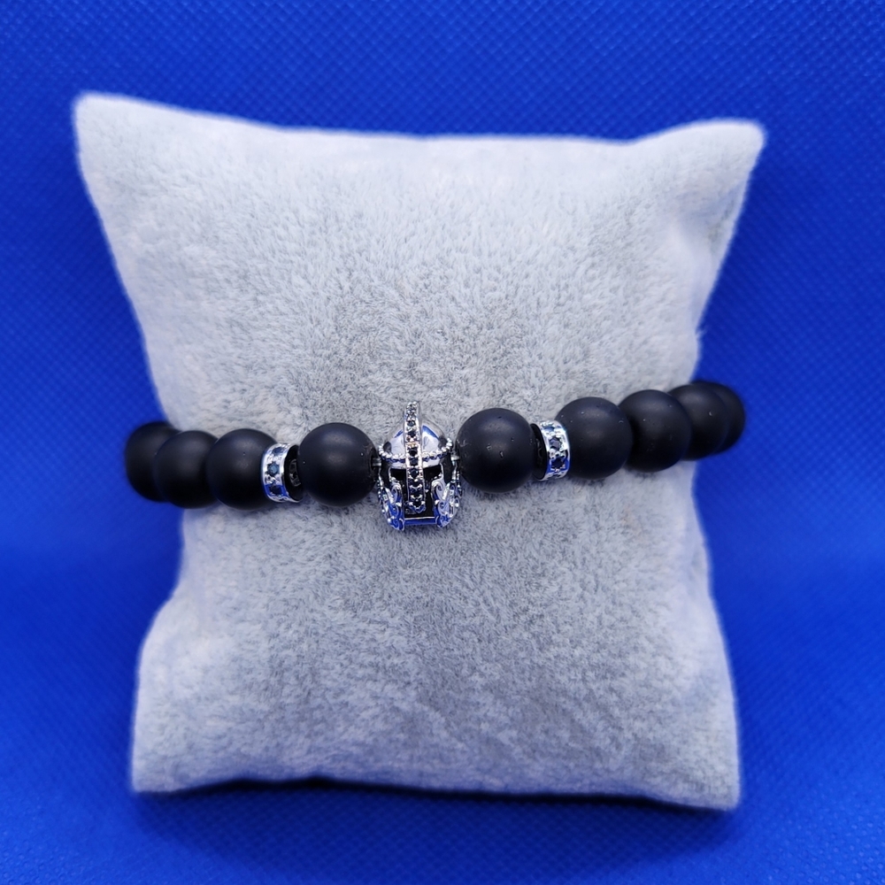 Black Beaded Spartan Bracelet